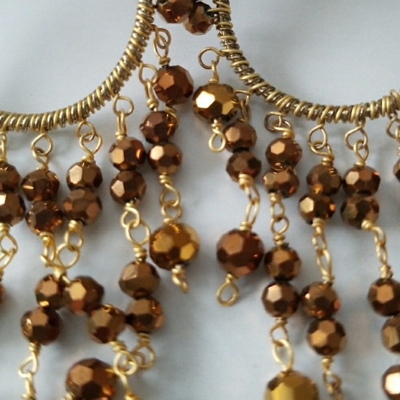 Copper Chandelier Earrings - Picture 5 of 5